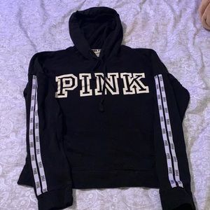Black and white hoodie from pink.